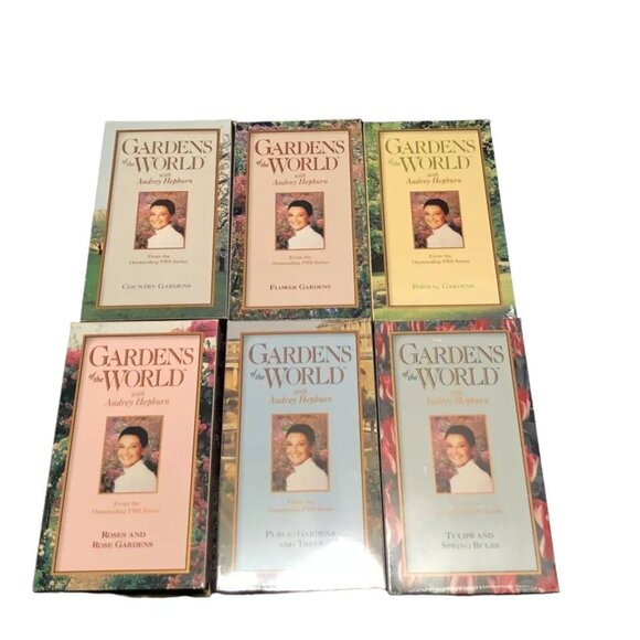 GARDENS OF THE WORLD WITH AUDREY HEPBURN PBS SERIES COLLECTORS EDITION SET 6 VHS - Picture 3 of 4